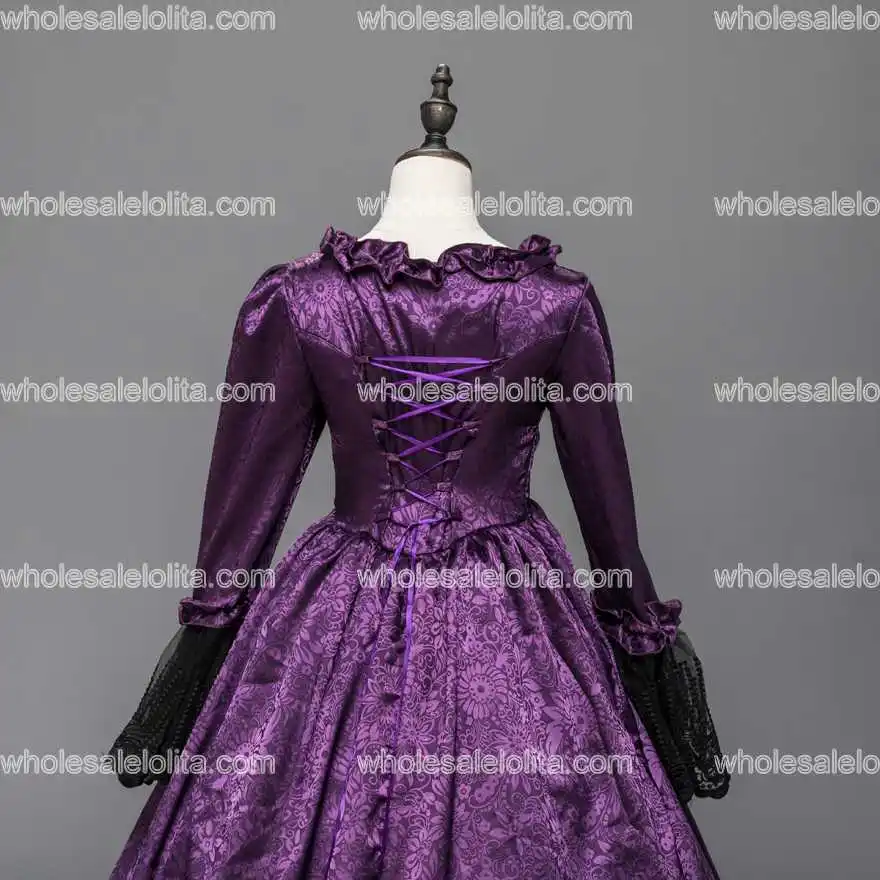 Фиолетовое высококачественное бальное платье в стиле ренессанс фэйр темная