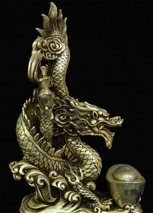 9 &quotКитайская династия серебро фэн шуй животное божество мифический Дракон Лунг