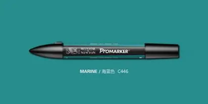Winsor& Newton ProMarkers двойной наконечник графический маркер зеленый цвет тон профессиональные ручки для дизайна - Цвет: marine