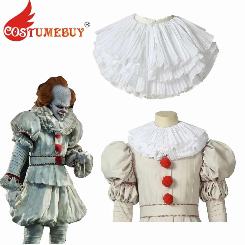 CostumeBuy Стивен Кинг это 2 Косплей Белый галстук это Pennywise танцы клоунский галстук жабо средневековый жабо реквизит L920