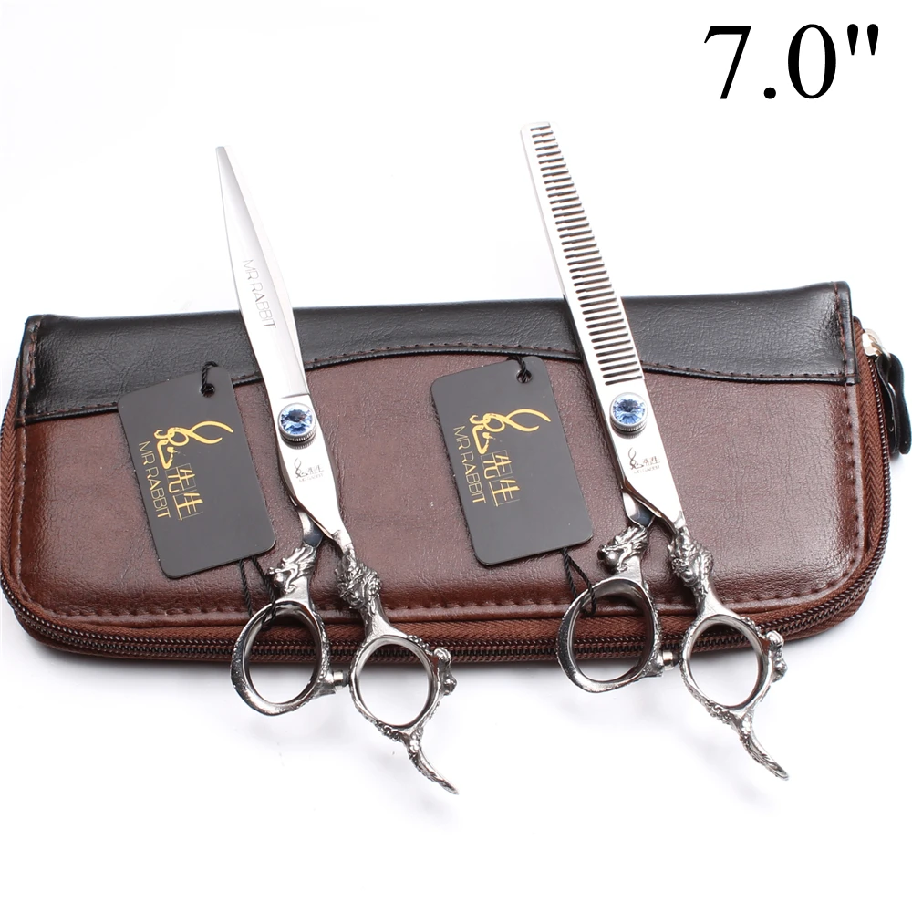 5 &quot6&quot 7 &quotJP 440C мистер кролик Парикмахерские ножницы натуральные волосы