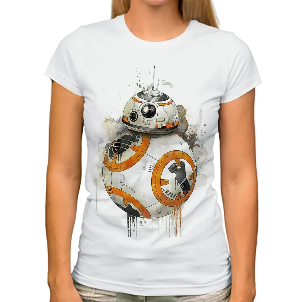 Женские Звездные войны Bb 8 робот Милая футболка Для женщин 100% хлопчатобумажная