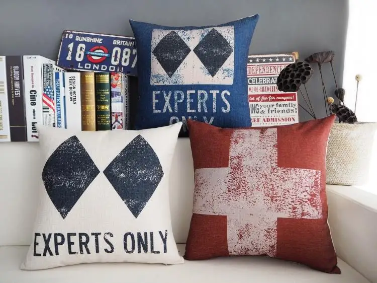 Скандинавская британская старая подушка для кафе бара лофта с рисунком в виде