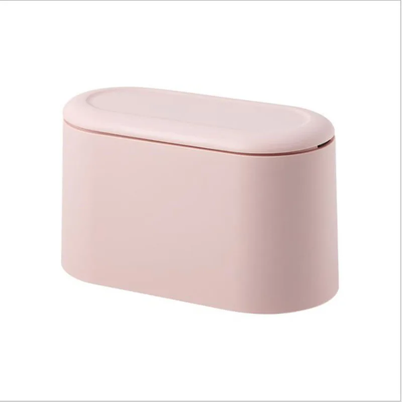 Pink Высокое Качество Мусорное ведро маленький мусорный мини настольный мусорный контейнер Настольный мусорный ящик для настольного автомобиля мусорное ведро содержит мешок для мусора - Цвет: Pink