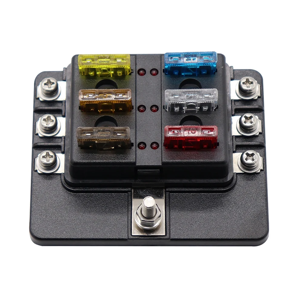 Новый универсальный 6 ходовой блок предохранителей светодиодный индикаторный