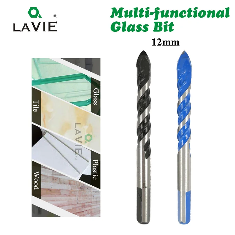 LAVIE 5pcs 12mm Triangle Ceramic Drill Bit Multi-functional Concrete Drilling Glass For Tile Glass Marble Pawer Tool DB02058