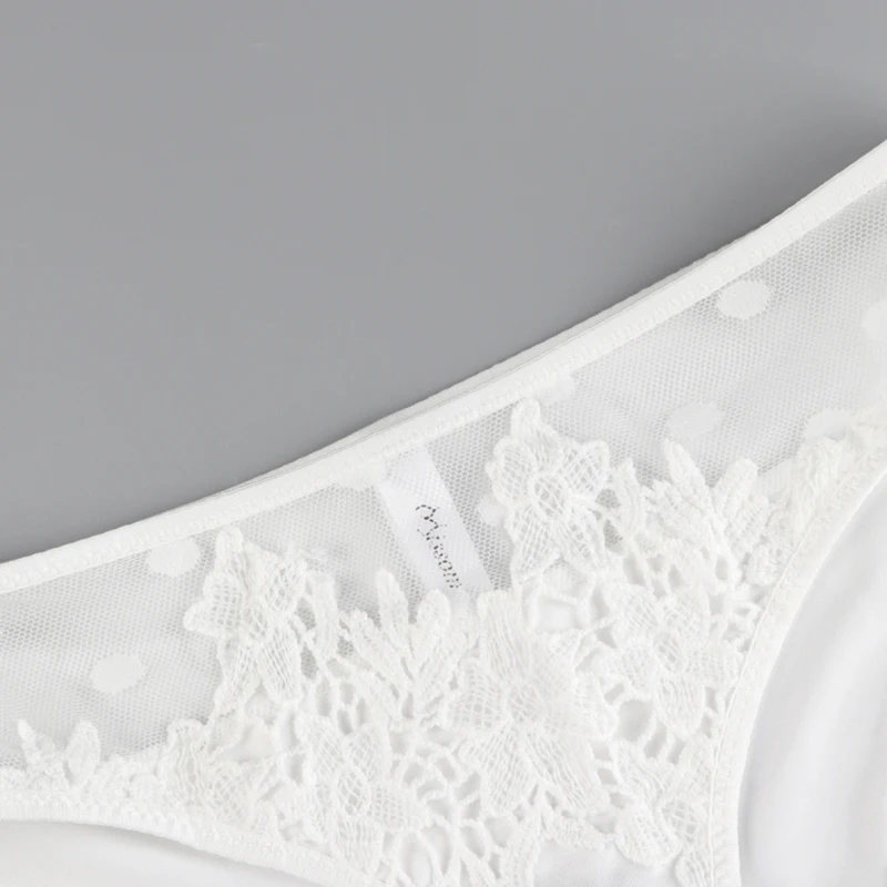 Missomo сексуальные белые кружевные трусики бикини женские сетчатые полупрозрачные