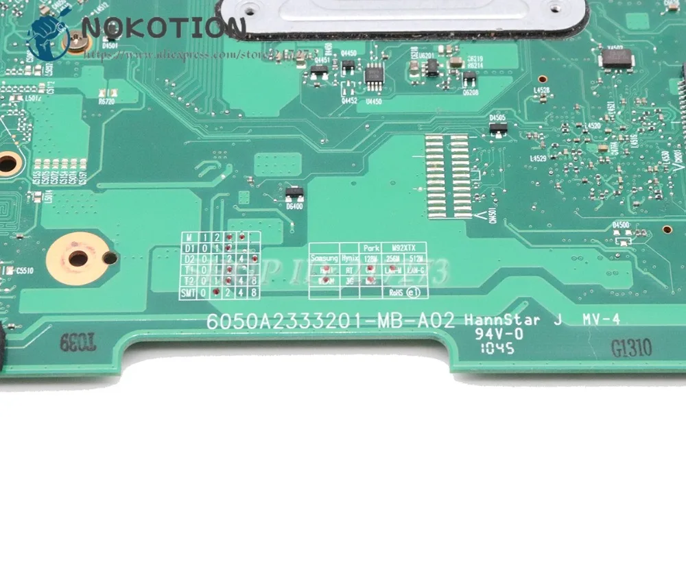 Материнская плата NOKOTION для ноутбука Toshiba Satellite L650D HD4200 DDR3 разъем S1 свободный