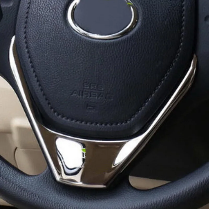Tonlinker интерьерные наклейки на руль для TOYOTA Corolla Altis-18 стайлинга автомобилей 1 шт. наклейки из нержавеющей стали