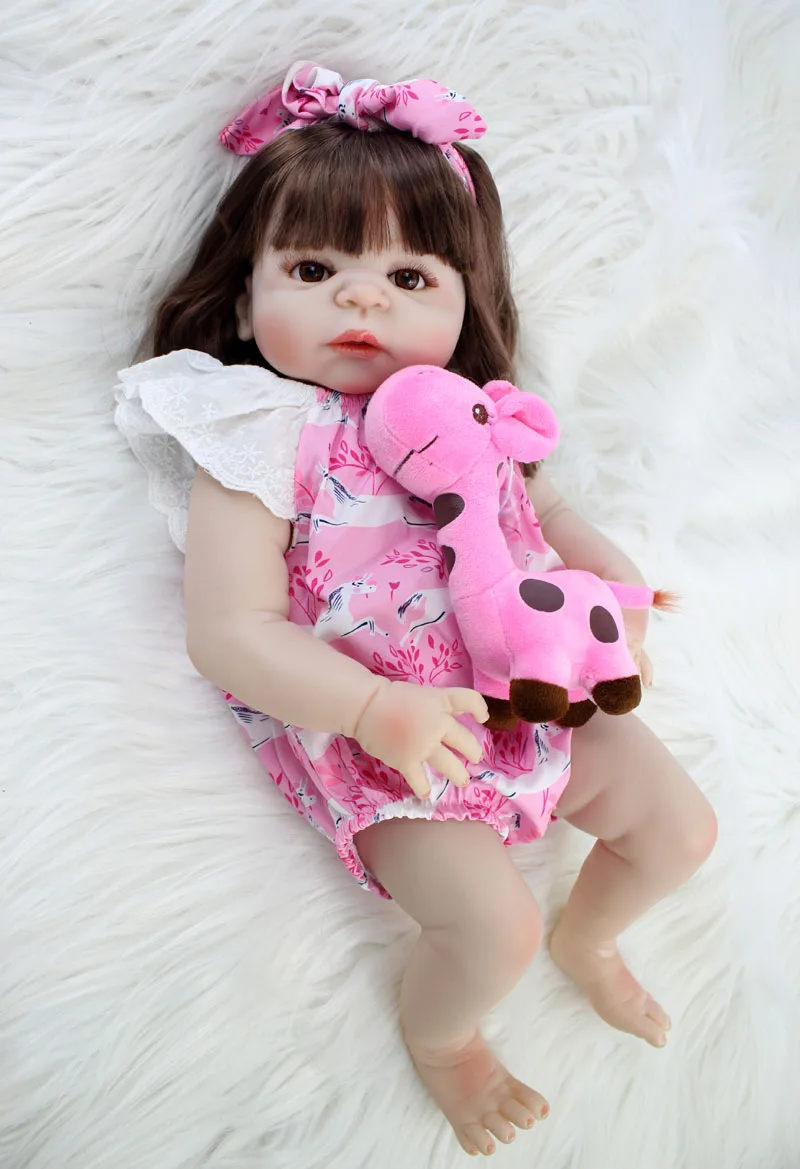 BZDOLL Lifelike 22&quot Full Body Silicone Reborn Baby Girl Doll Realistic Vinyl Newborn Babies Waterproof Bathe Toy Gifts | Игрушки и