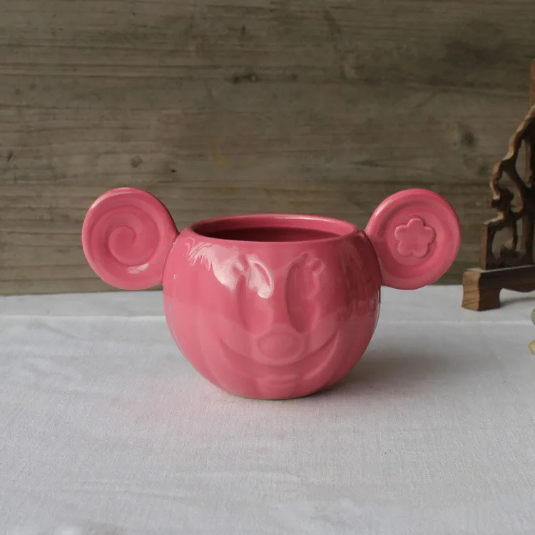 Милый редкий Мультфильм Хэллоуин Pumkin Микки детская керамическая молочная кружка чашка косплей подарок на день рождения - Цвет: Pink cup