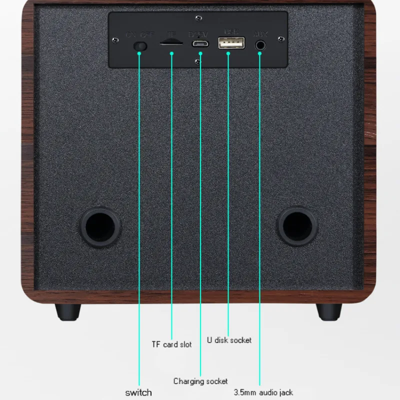 Практичный беспроводной Bluetooth динамик телефон карта Будильник Мини Деревянный
