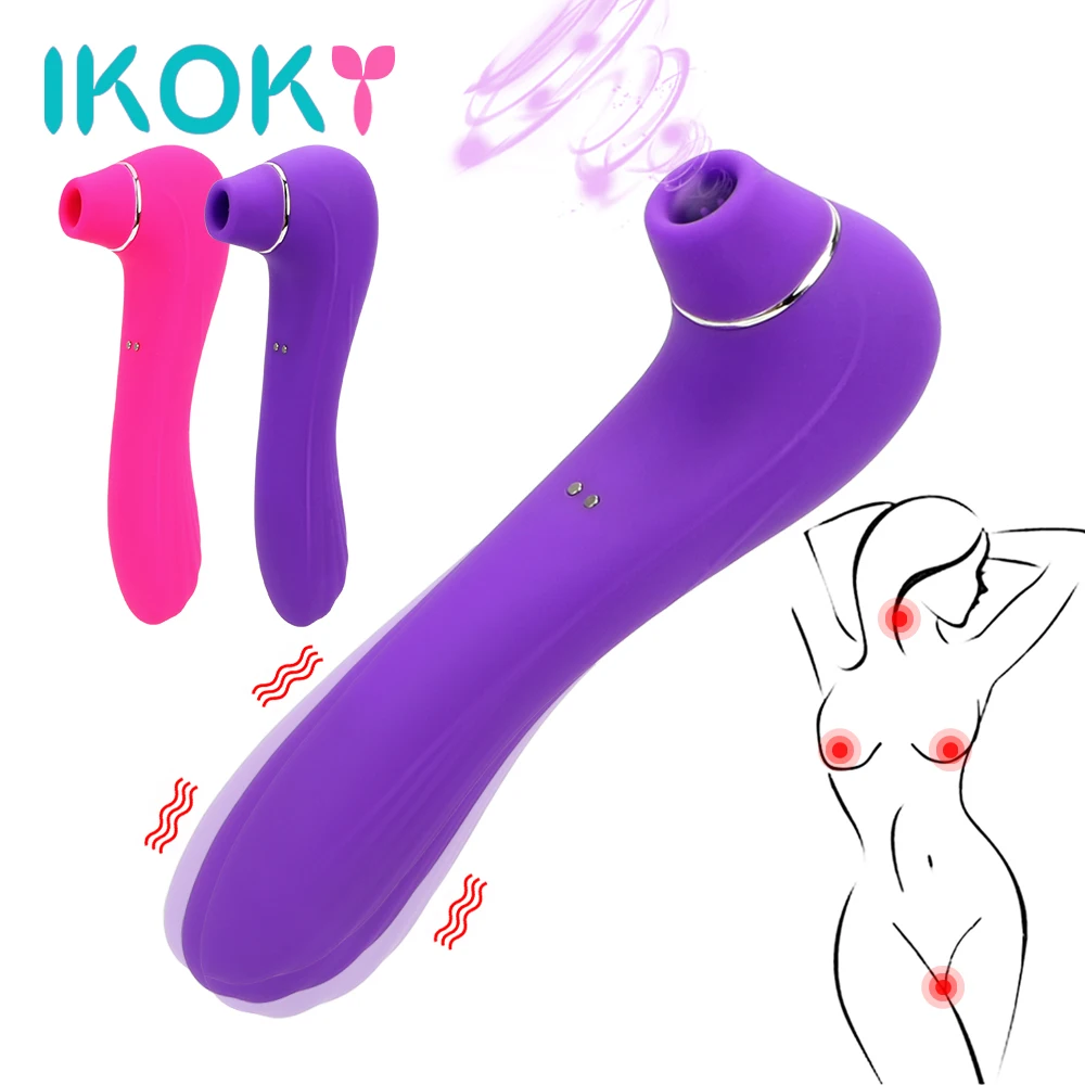 IKOKY 10 скоростей на присосках для клитора Вибратор оральный секс Фетиш язык
