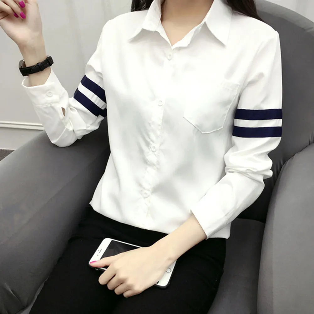 Женская блузка YIMOSI белая винтажная с длинным рукавом Повседневная офисная