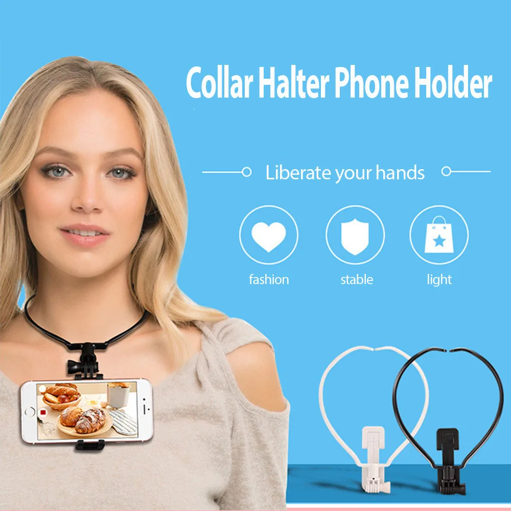 Hands Free ленивый шеи телефон стенд держатель носимый смартфон кронштейн для iPhone Xiaomi камеры Gopro мобильный подвесной держатель
