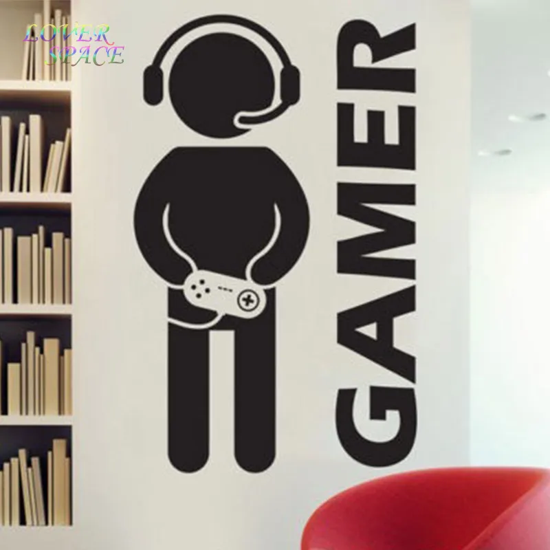 Бесплатная доставка игровой видео геймер джойстик Наклейка на стену искусство