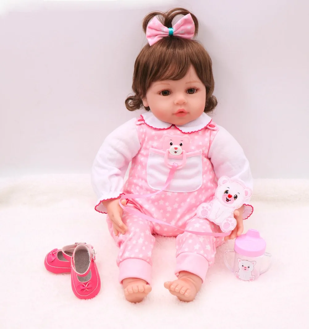 

beautiful reborn doll 55cm Silicone Reborn Baby Dolls DOLLMAI New Realistic Bebe reborn Girl Doll for children Birthday gift