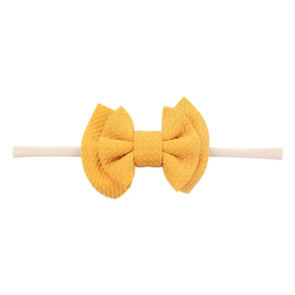 Texture Nylon Headbands 2020 New Arrival 4.5'' Hair Bows Hairband For Girls Soft Solid Elastic Kids DIY Accessories | Детская