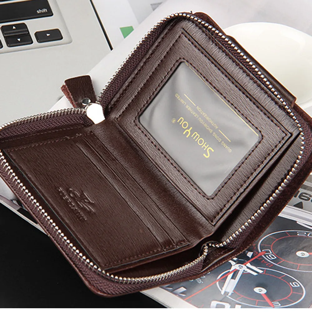 2018 NEW Men's wallet purse with coin pocket PU fashion Mens Fashion Leather ID Card Holder Billfold Purse Wallet Handbag | Багаж и