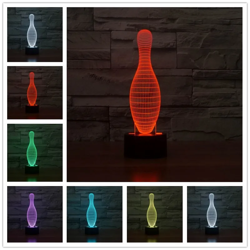 

Free Shipping 1Piece bowling shape LED Night Light 3D Mood Lamp Usb Led 3d Lamp Led Night Light