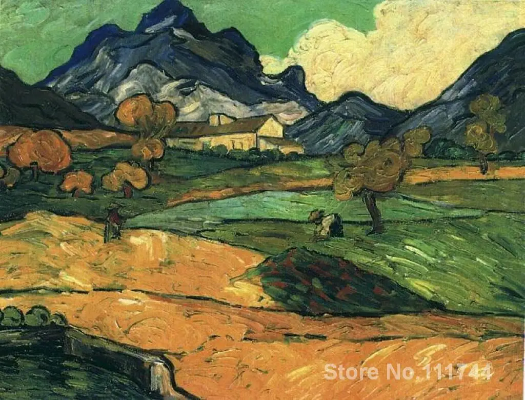 

modern art painting on canvas Mount Gaussier with the Mas de Saint Paul hand painted Vincent Van Gogh artwork High quality