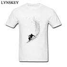 Футболки Skier, популярные мужские топы на осень и зиму 2017, футболки из 100% хлопка с круглым вырезом, крутые мужские футболки