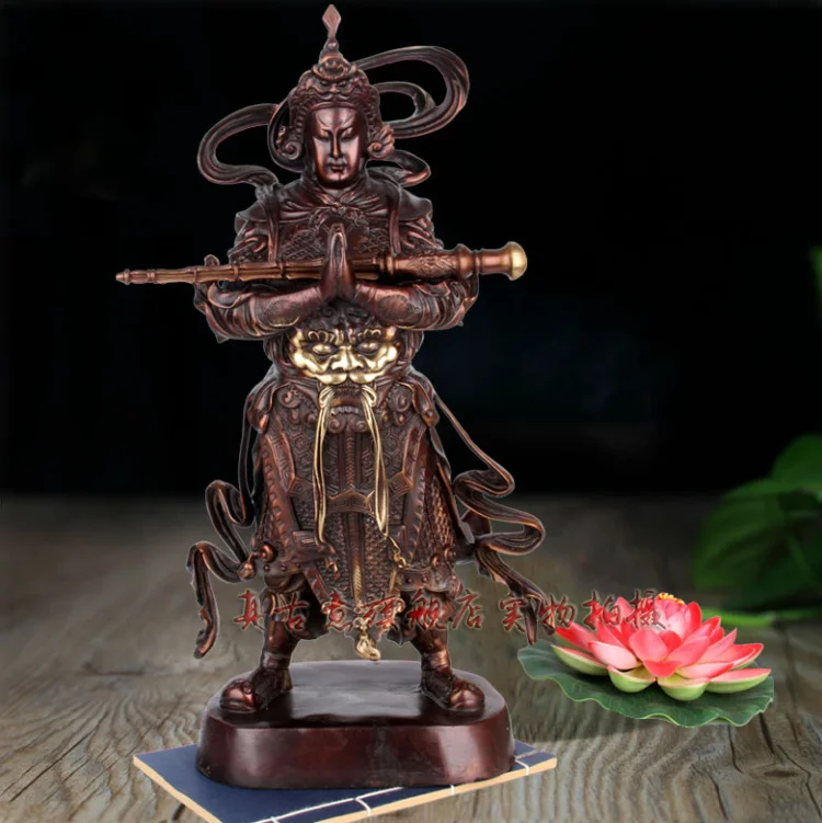 ancient copper Buddha Bodhisattva Wei Tuo Jia blue light Whitfield Dharma of Buddhism and Taoism ornaments Guardian God |