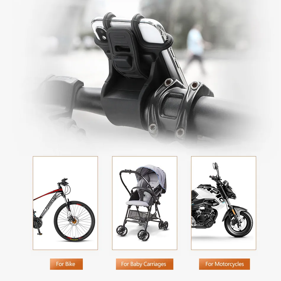 Universal Bike Phone Holder Silicone Adjustable Pull Button Motorcycle phone stand for smartphone Support GPS Mount Bracket | Мобильные