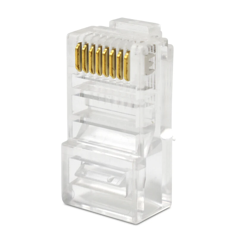 Разъем RJ45 Cat6 100 шт. 8P8C модульный разъем для кабеля Ethernet позолоченный Cat 6 Обжимной