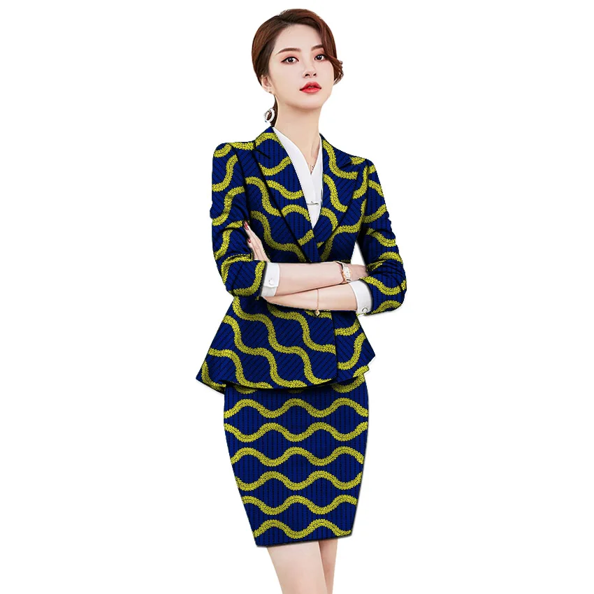 2 Dashiki print women skirt suits fashion suit jackets sets Ankara pattern customized African outfits for party/wedding - Цвет: 2