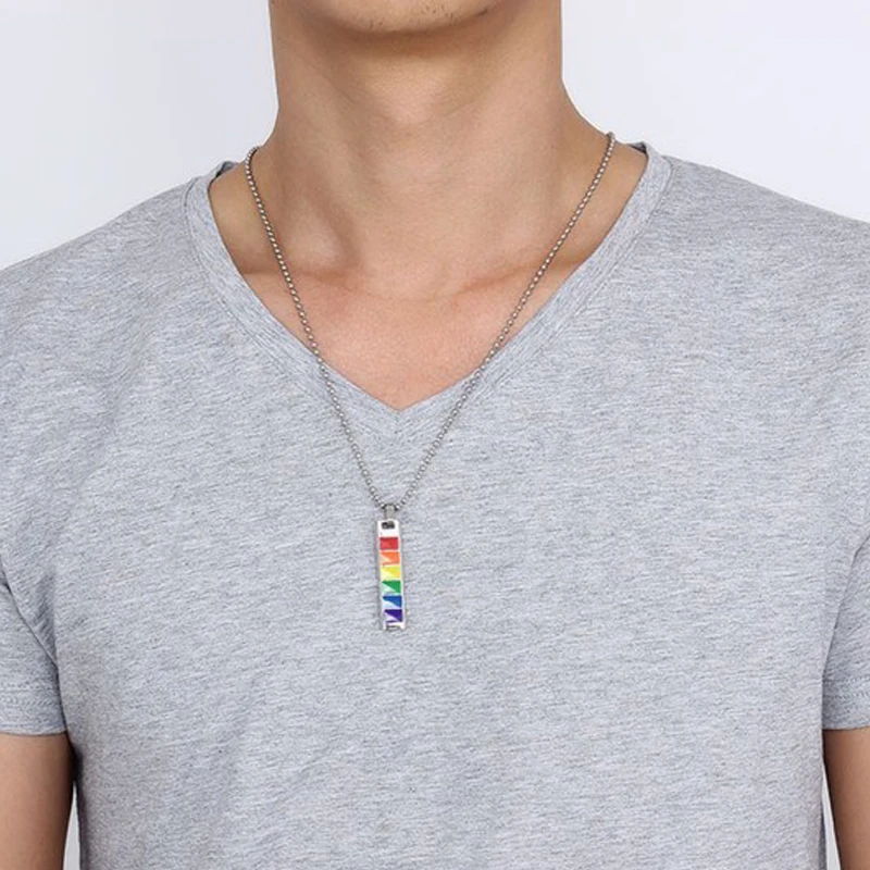 Радужное ожерелье из нержавеющей стали для геев гордыня колье мужчин и женщин