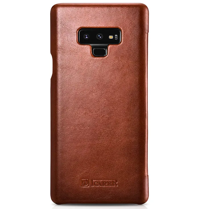 ICarer роскошный чехол из натуральной кожи для samsung Galaxy Note 9 Note8 S9 S8 плюс с округленными изогнутыми краями Винтаж серия натуральная кожа чехол