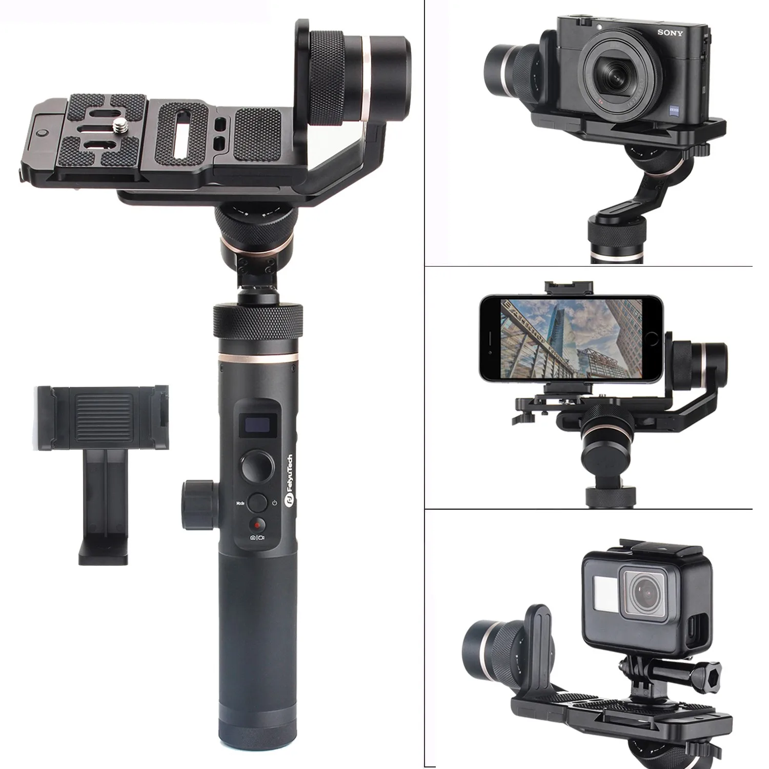 3 осевой брызгозащищенный карданный подвес Feiyu G6 Plus с Wi Fi для Gopro Xiaomi SJCAM Sony RX0 RX100 A6300
