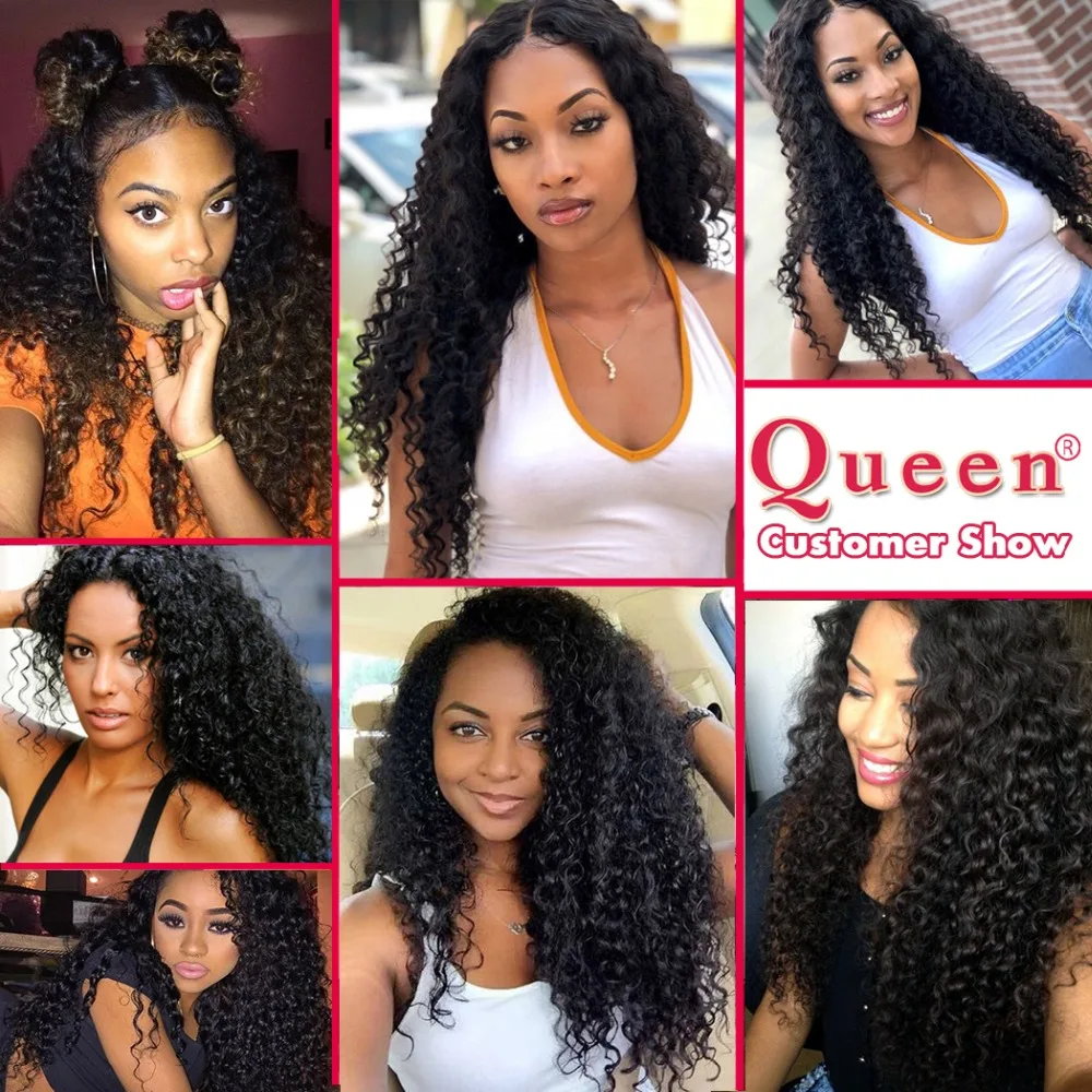Queen hair Products бразильские человеческие волосы с глубоким волнистым плетением 3