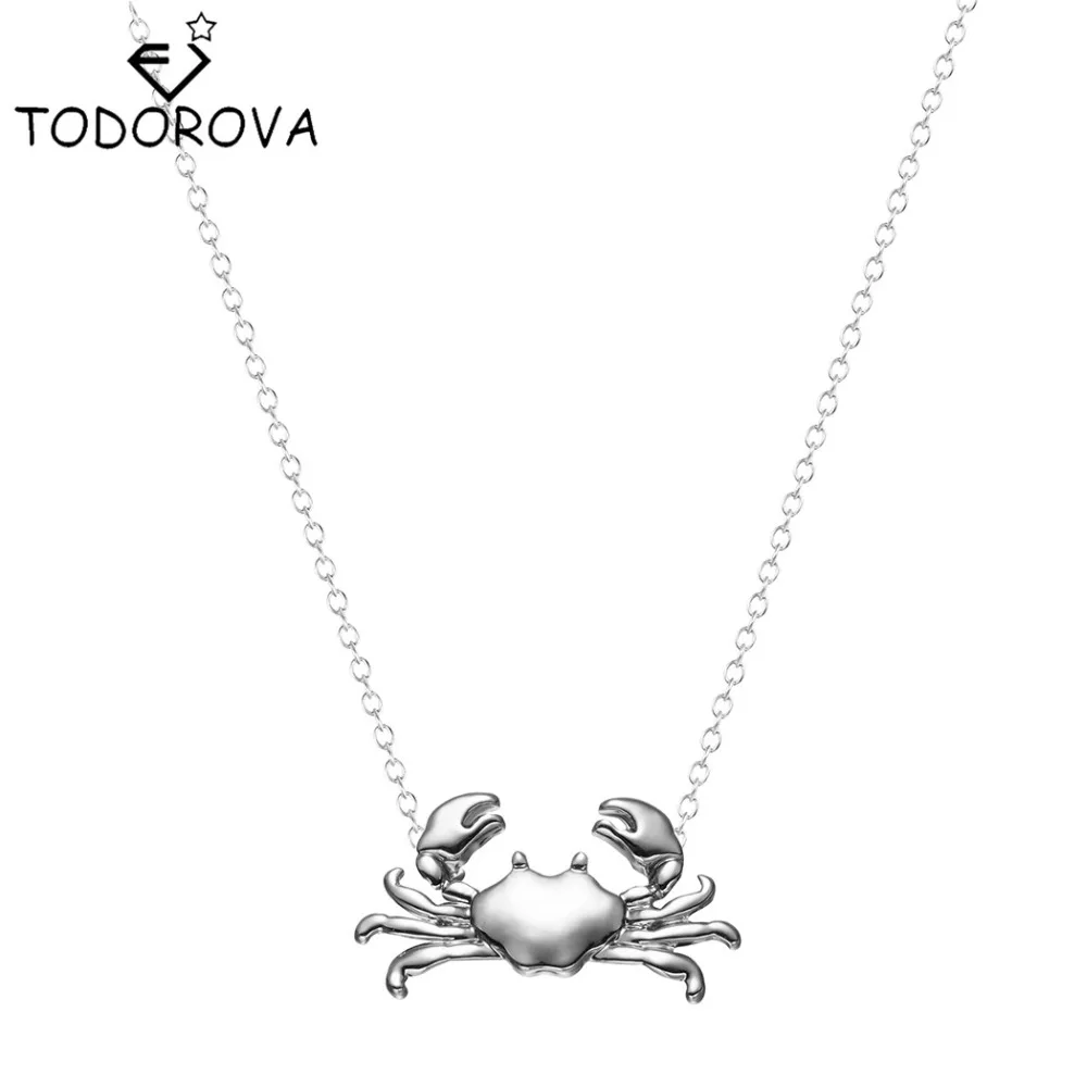 

Todorova 10pcs Wholesale Cute Crab Shaped long Necklace Boho Jewelry Animal Pendant Necklace Charming Mother's Gifts