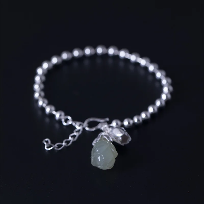 

Vintage Silver Color Round Balls Bracelet For Women Silver Adjustable Flower Bracelets Jewelry Female Gifts Pulseras Mujer