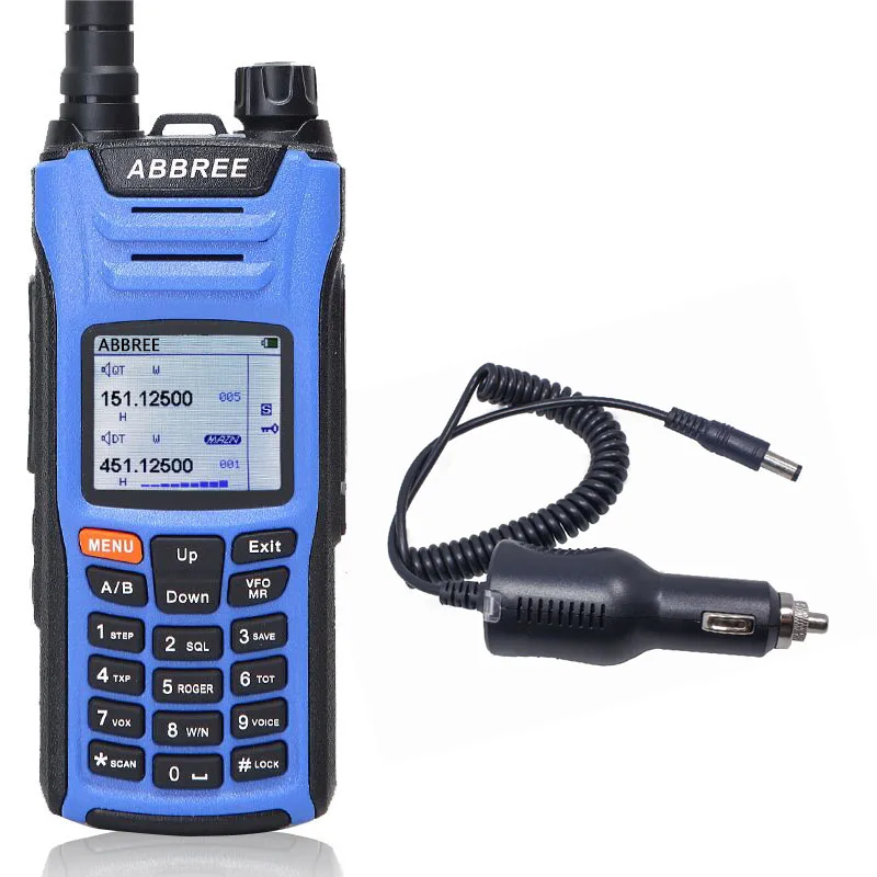 add car charger 2 ABBREE AR-F6, 6 полос, рация, двойной дисплей, двойной 999CH, многофункциональный VOX DTMF SOS, цветной ЖК-дисплей, радиоприемник - Цвет: add car charger 2