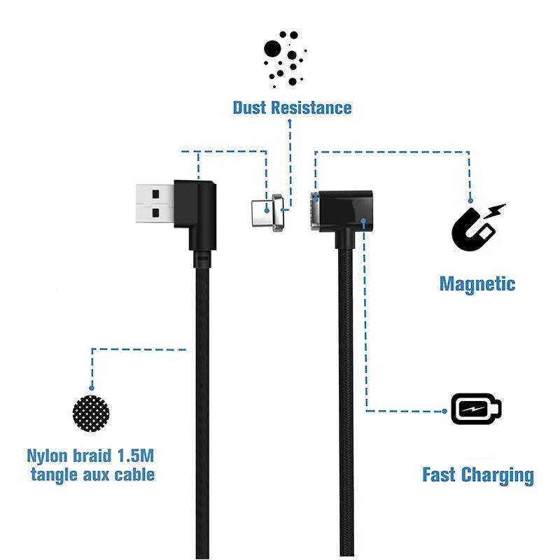 Магнитный зарядный кабель UGI 1 m/2 m/3 m L для iPhone 5 5S 6 6s 7 8 Plus быстрая зарядка мобильных