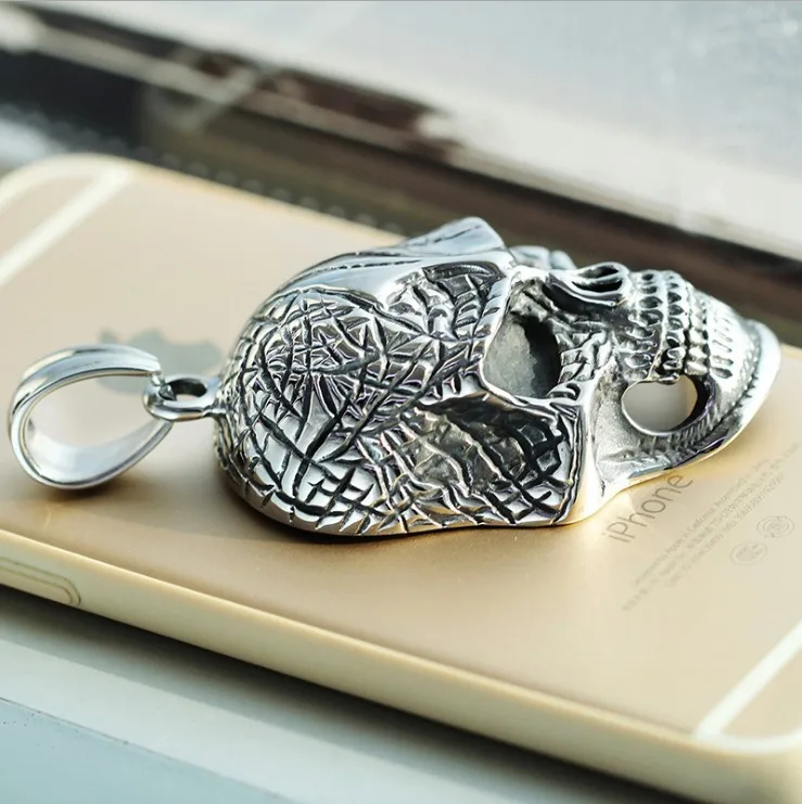 Necklace Men Biker Motorcycle Style Black Stainless Steel Skeleton Skull Pendants Necklaces Charm Jewelry Party Gifts punk rock | Украшения
