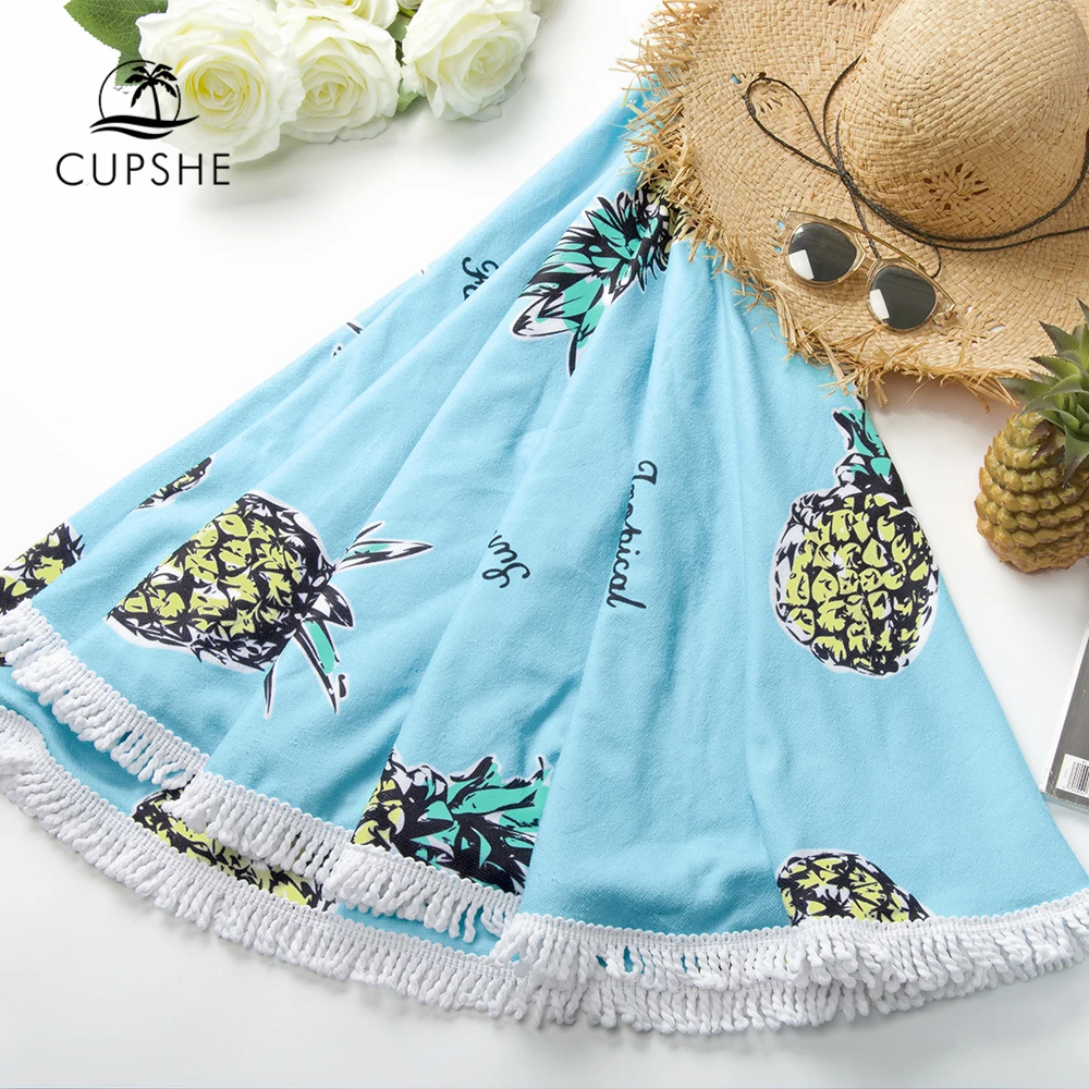 CUPSHE 2019 женский праздник ананас с принтом Круглый пляжный полотенце| |