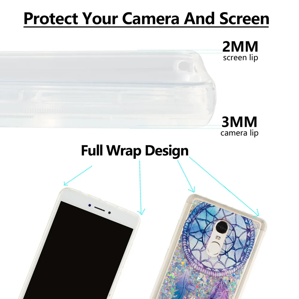 Funda для Xiaomi Redmi Note 4 4X Блестящий жидкий зыбучий песок силиконовый чехол для телефона Xio mi Xao mi Red mi Note4X Note4 задняя крышка