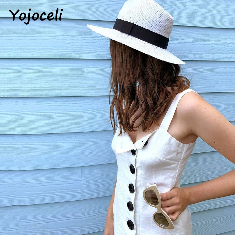 Yojoceli 2018 летнее платье на пуговицах с квадратным вырезом женское повседневное