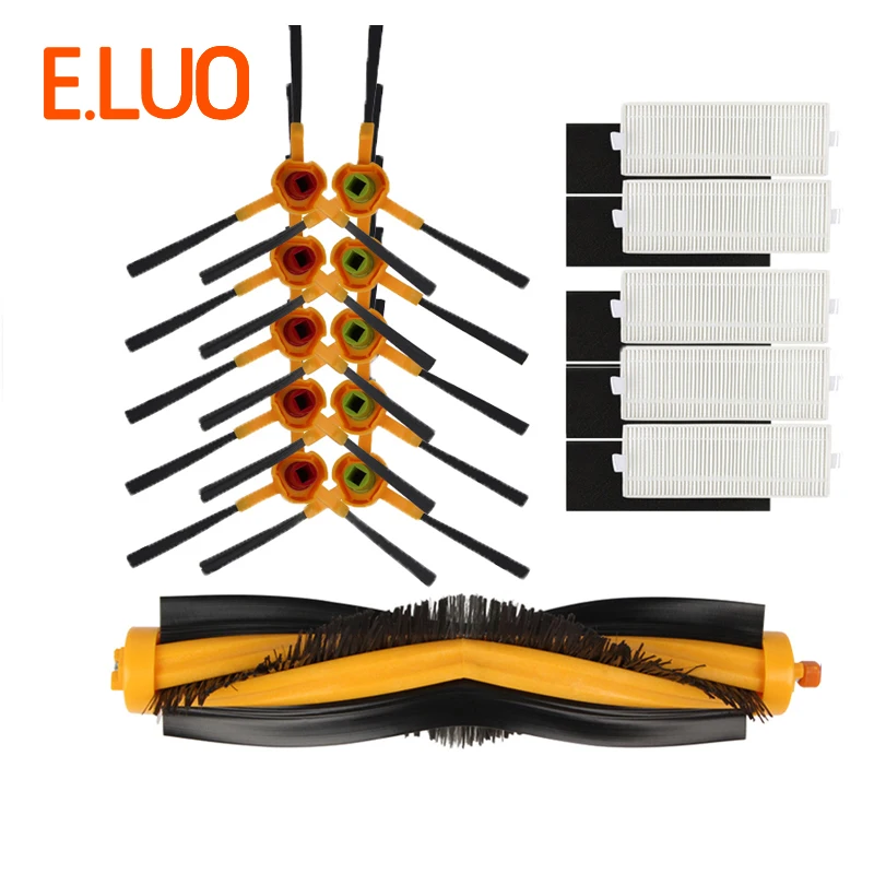 

3 pairs HEPA Filter+1pc Turbo Brush Main Agitator Brush+3 pairs Side Brush for Deebot DT85 DT83 DM81 Vacuum Cleaner for House