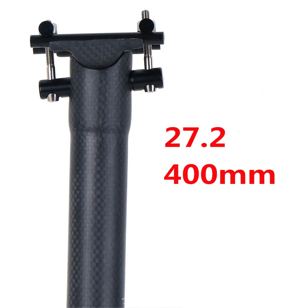27.2x400mm-6116 Карбоновый Подседельный штырь для горного велосипеда MTB дорожный велосипед запчасти superlight 138 г Подседельный штырь труба из углеродистого волокна 3k Матовая 27,2/30,8/31,6*300-400 мм Титан винты - Цвет: 27.2x400mm-6116