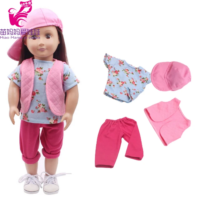 

Doll Clothes vest trousers and basecap for 45 cm girl doll baby doll coat casual outwear sets