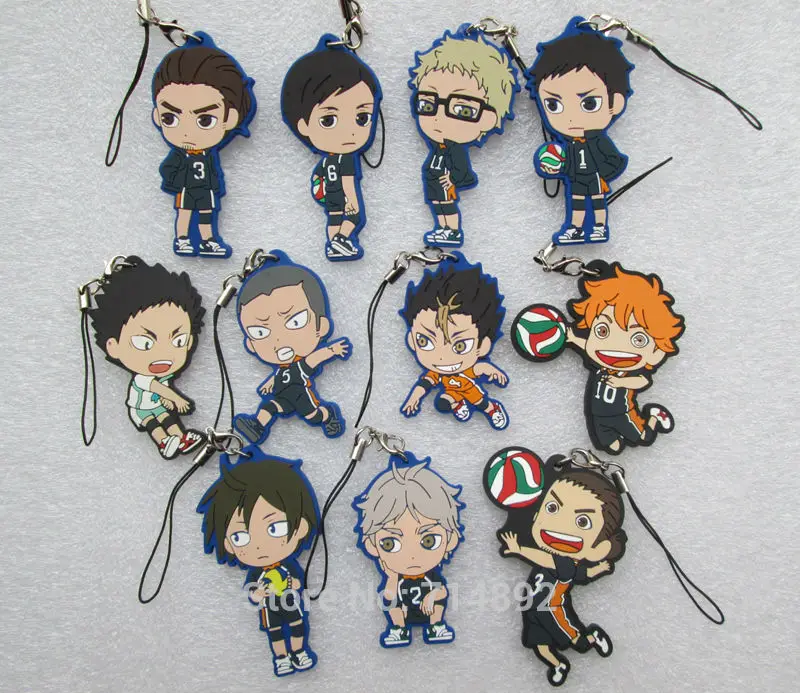 10 комплектов Haikyuu брелки аниме Хината кагаяма Sawamura Sugawara Tanaka nissinoya кулон фигурка