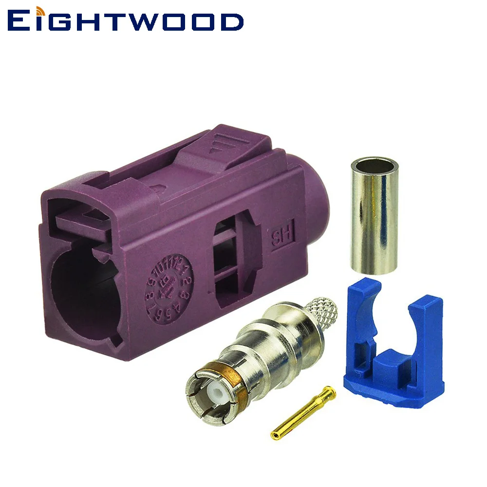 

Eightwood Fakra D Jack Female RF Coaxial Connector Adapter Crimp LMR-100,RG174,RG316 Cable for Violet Car GSM Cellular Phone