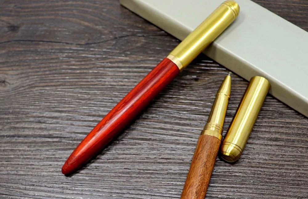 Высококачественная металлическая деревянная гелевая ручка бизнес-знак