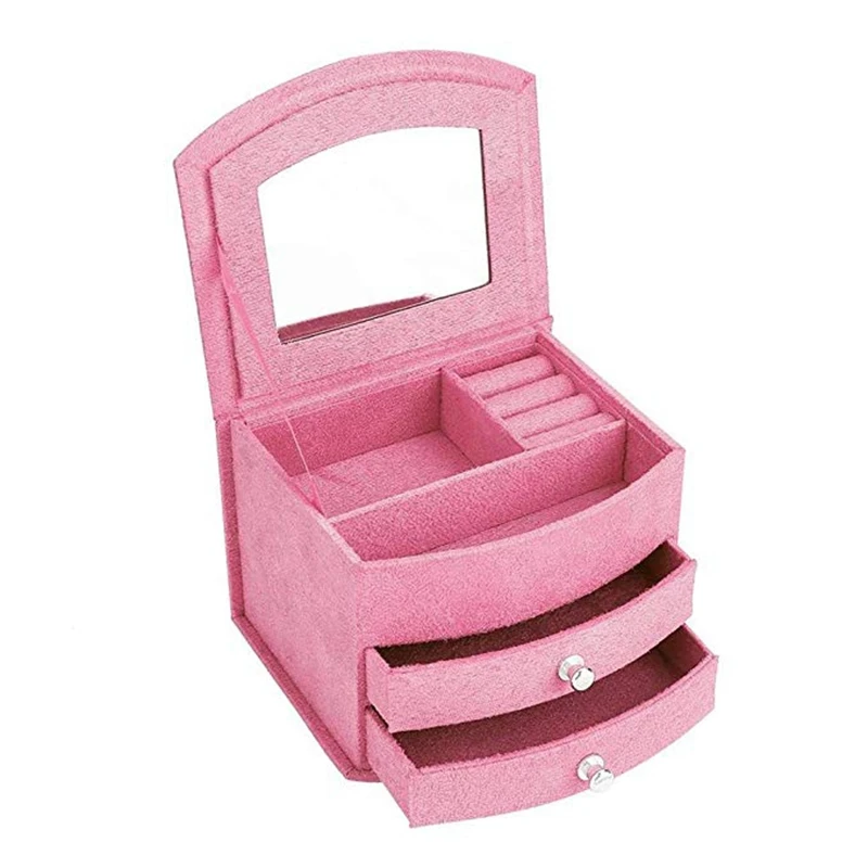 Коробка для украшений органайзер 3 слоя переносная коробка сережек колец