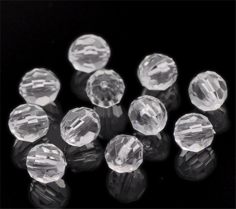 DoreenBeads акриловый разделитель со стразами бисер прозрачный граненый 12x11 мм 100 шт